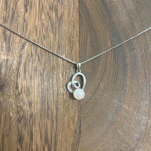 Heart pearl sterling silver necklace